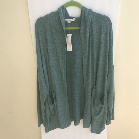 Young Fabulous & Broke Women's Plus Size Small Open Front Cardigan With Hoodie - Picture 2 of 7